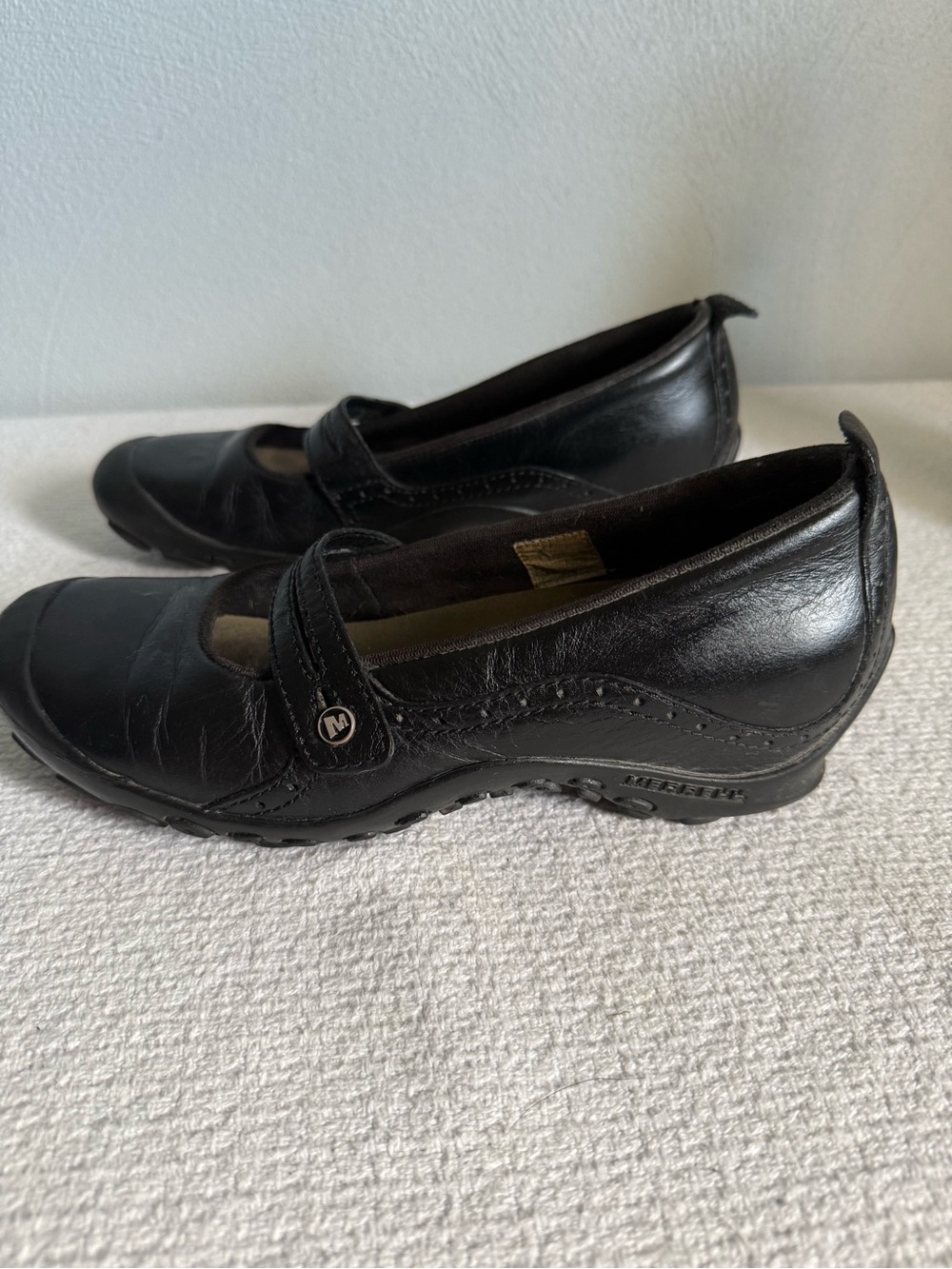 Merrell Black Low Heel Slip-On Loafers
